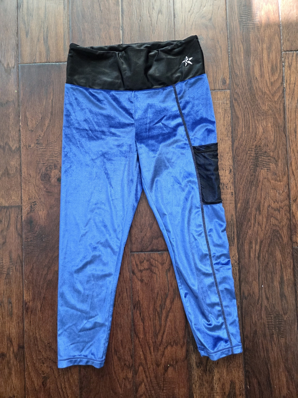 Rebel Athletic Cheer Blue Capri Leggings Velure Size Adult S